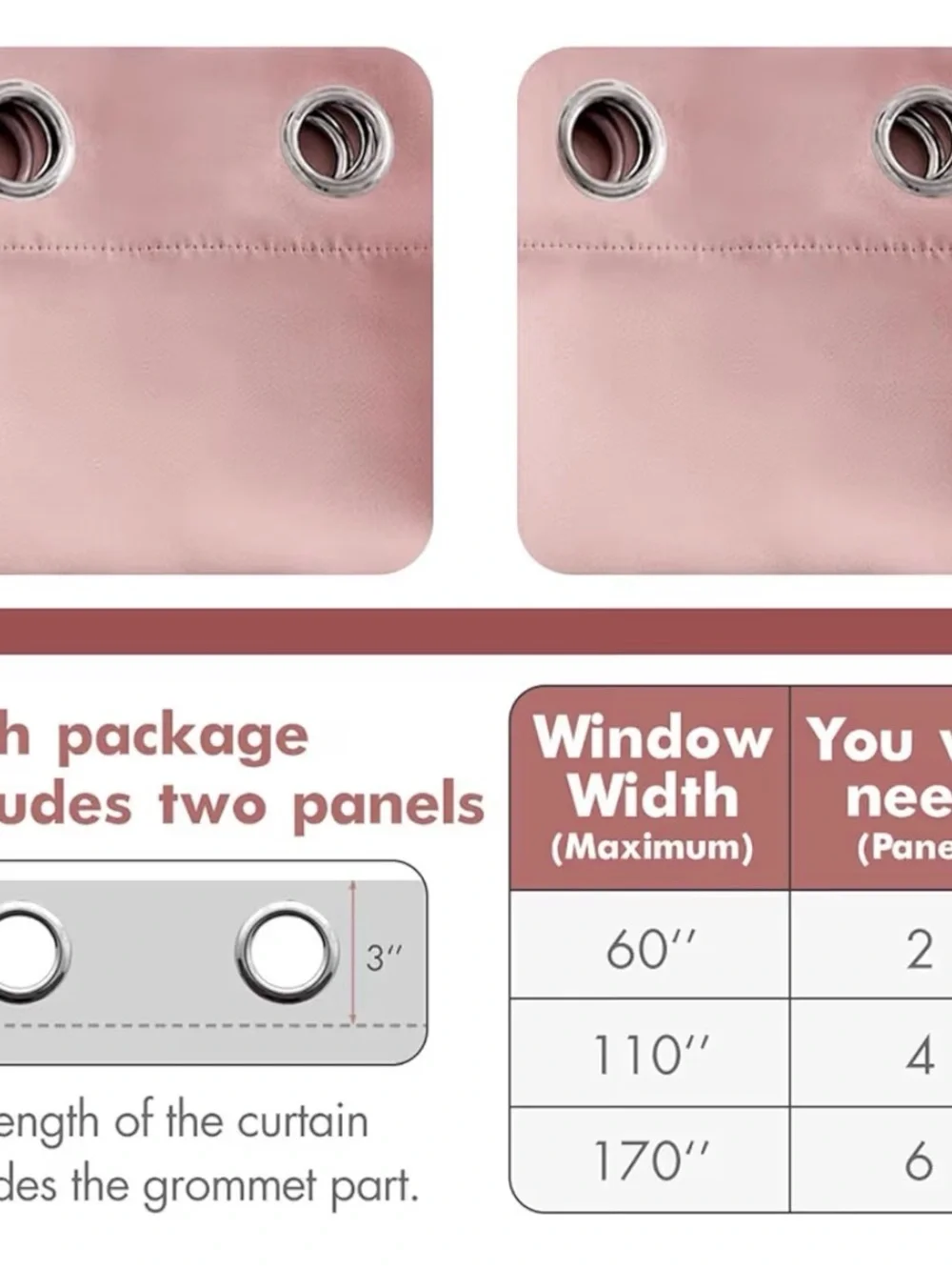 MIULEE Light Pink Blackout Bedroom Curtains Drapes 84 Inch Long 52